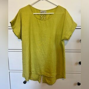 Terzo Millennio Green Linen Top